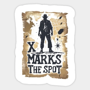 X Marks the Spot - Map - Quote - Indy Sticker